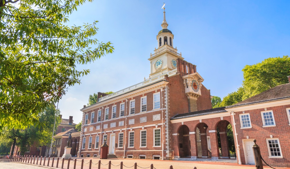 Historic Independence Hall in Philadelphia, Pennsylvania, UNESCO site in the US