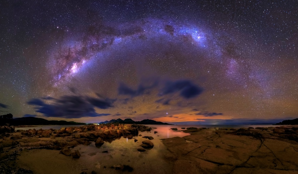 Milky Way over lake