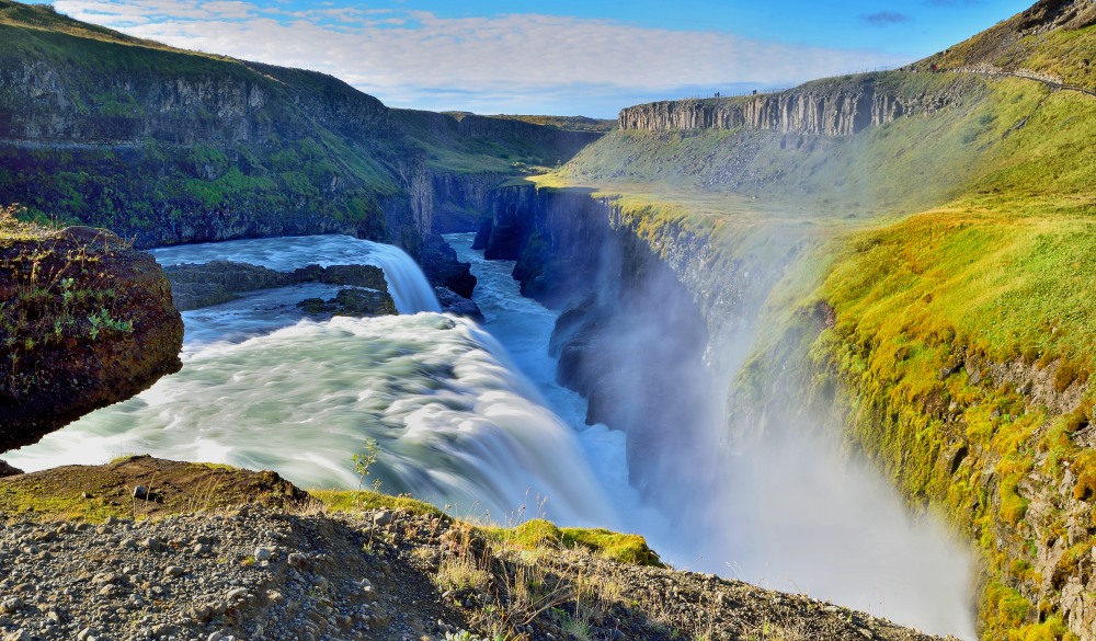 Spectacular Gullfoss waterfall in southwest Iceland. ultimate travel bucket list