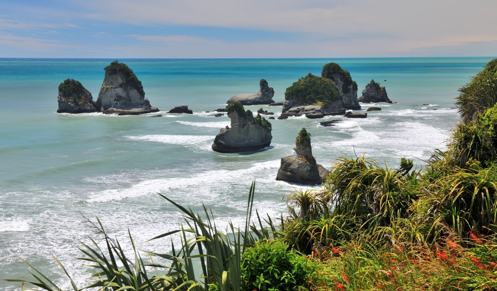 Coastline in Summer, State Highway 6, Barrytown, south island road trip destination