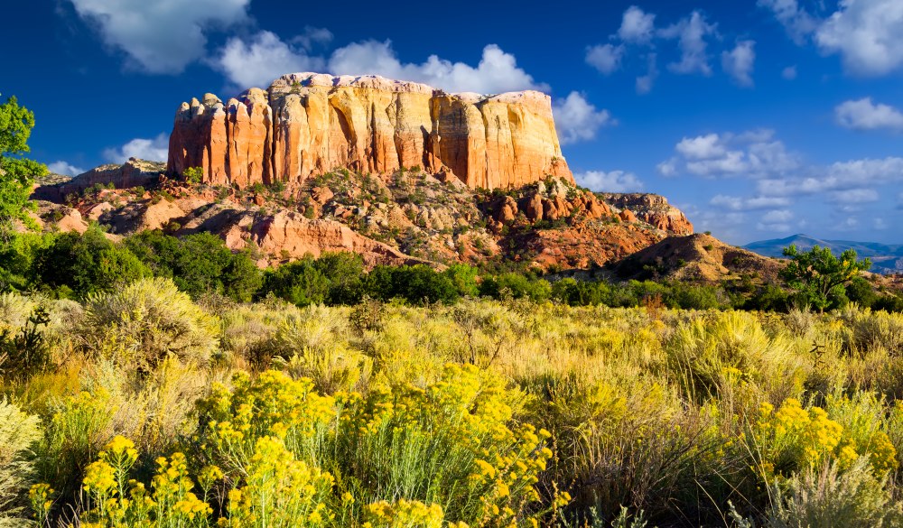 Late afternoon in the Red Rocks area of Northern New Mexico featuring amazing colors and rock formations