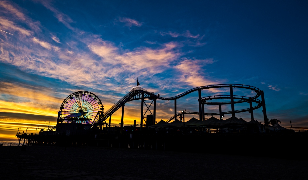 Dusk at Santa Monica Pier