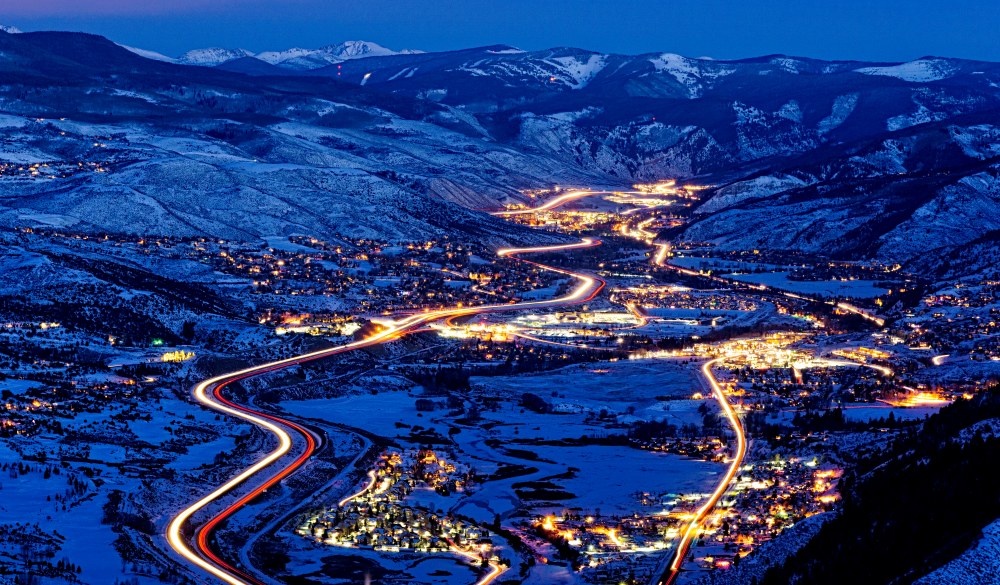 Vail Valley View at Dusk with Beaver Creek