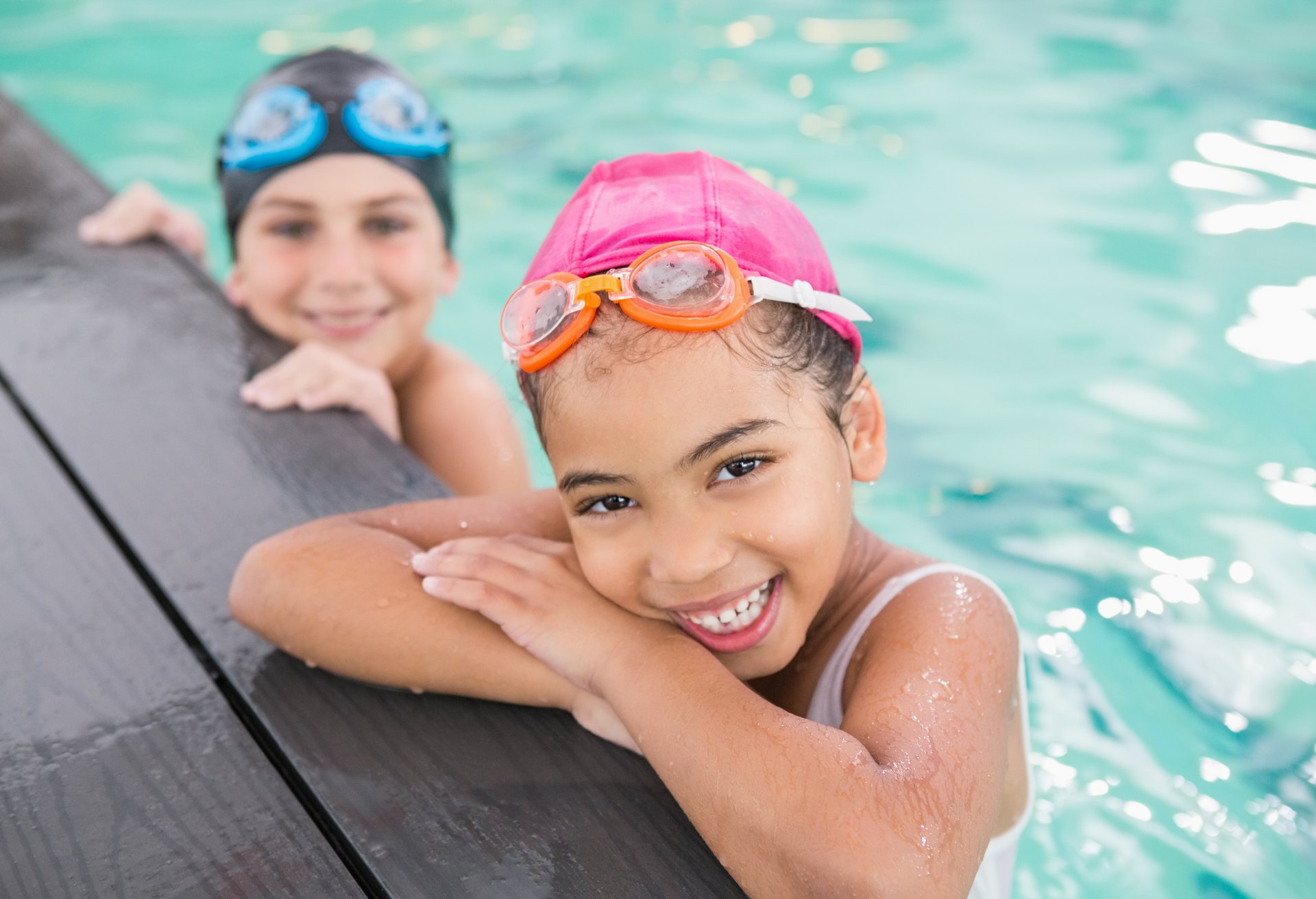 children at the pool