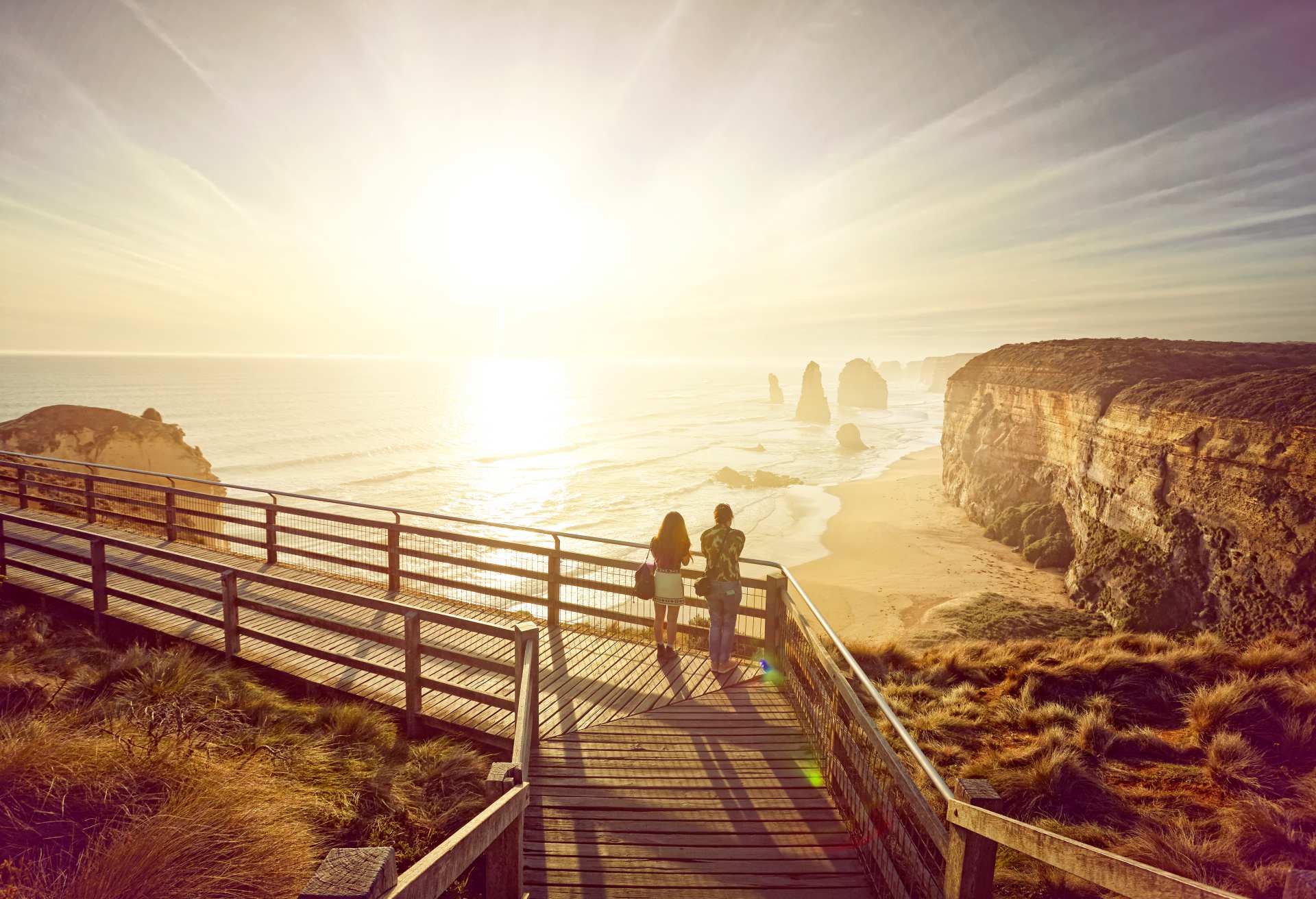 Tourists looking a The 12 Apostles