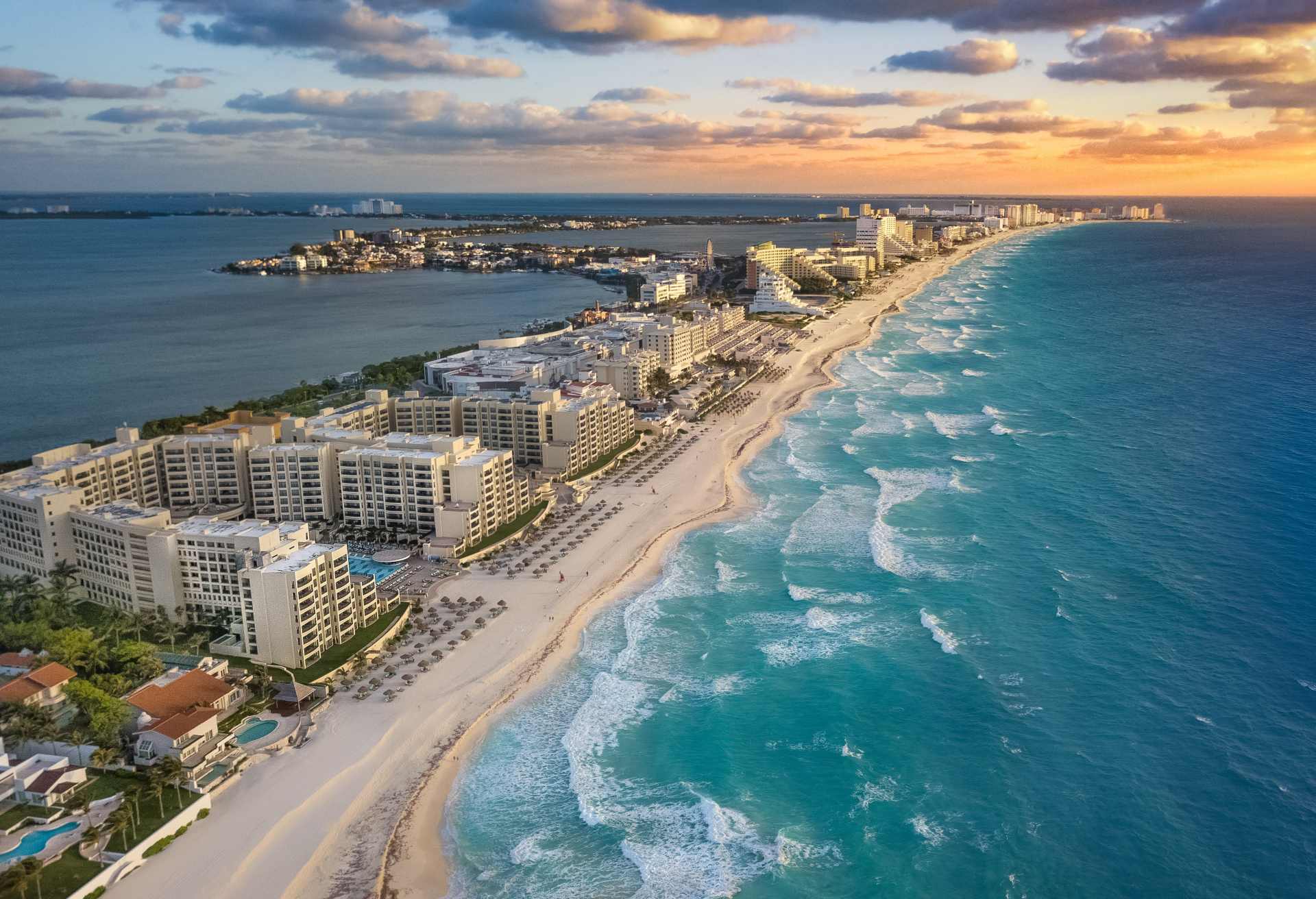 Cancun beach sunset