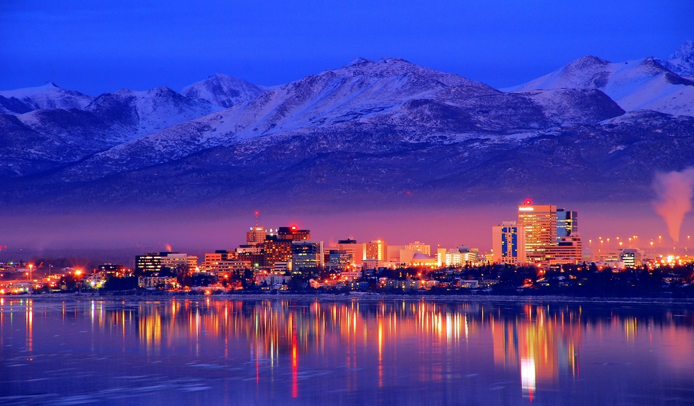 Alaska Anchorage Downtown Skyline