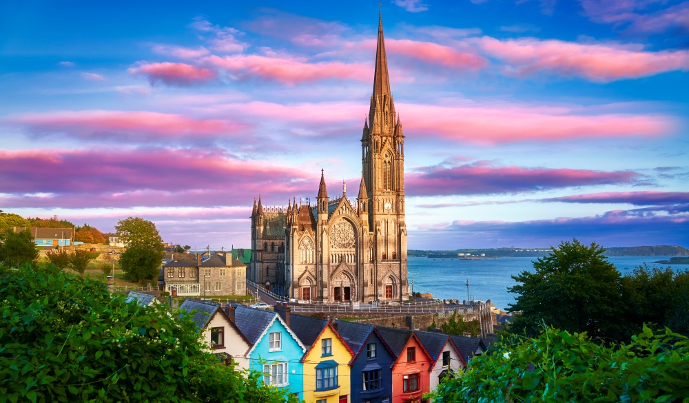 St. Colman's Cathedral at Sunset Horizontal