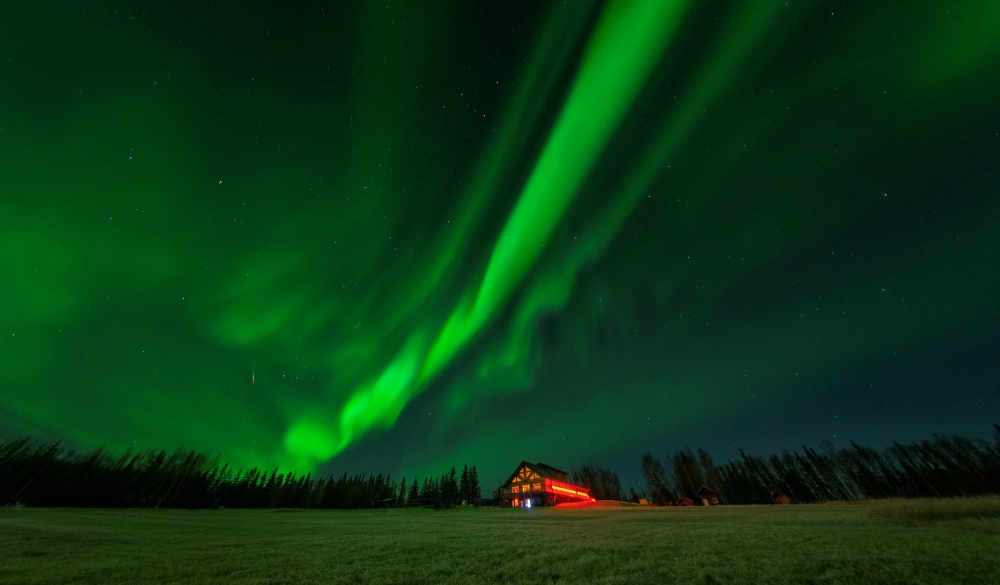 Aurora at Fairbanks in the night, best of Alaska