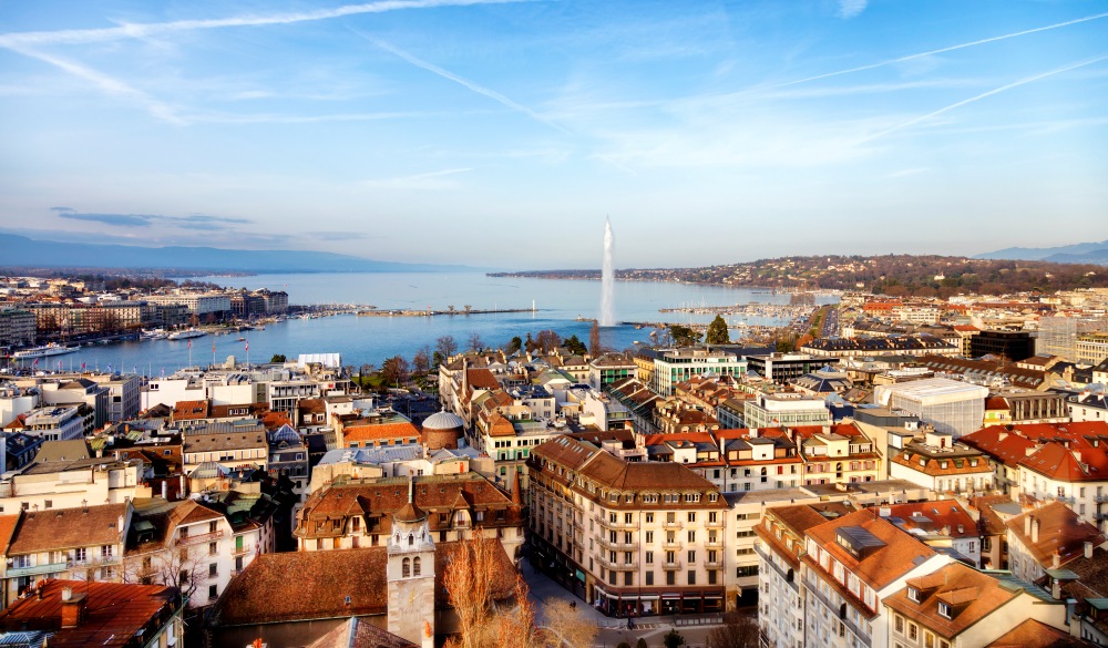 Lake Geneva from Above, Geneva, Switzerland