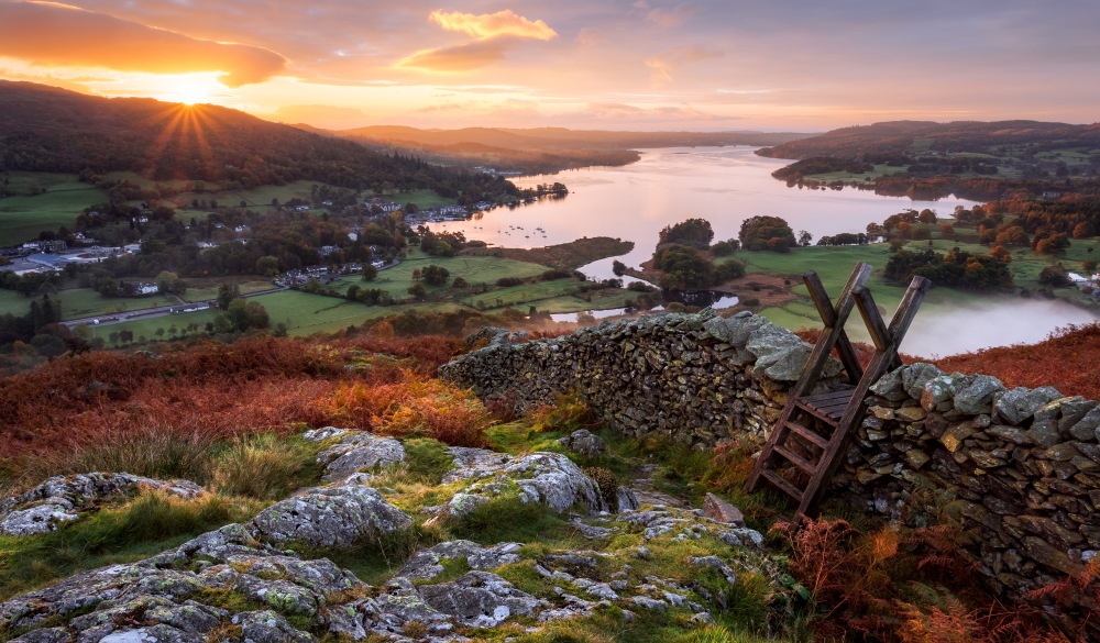 Stile, Loughrigg Fell, Ambleside, Windermere Lake, Lake District, Cumbria, England, best lake getaways