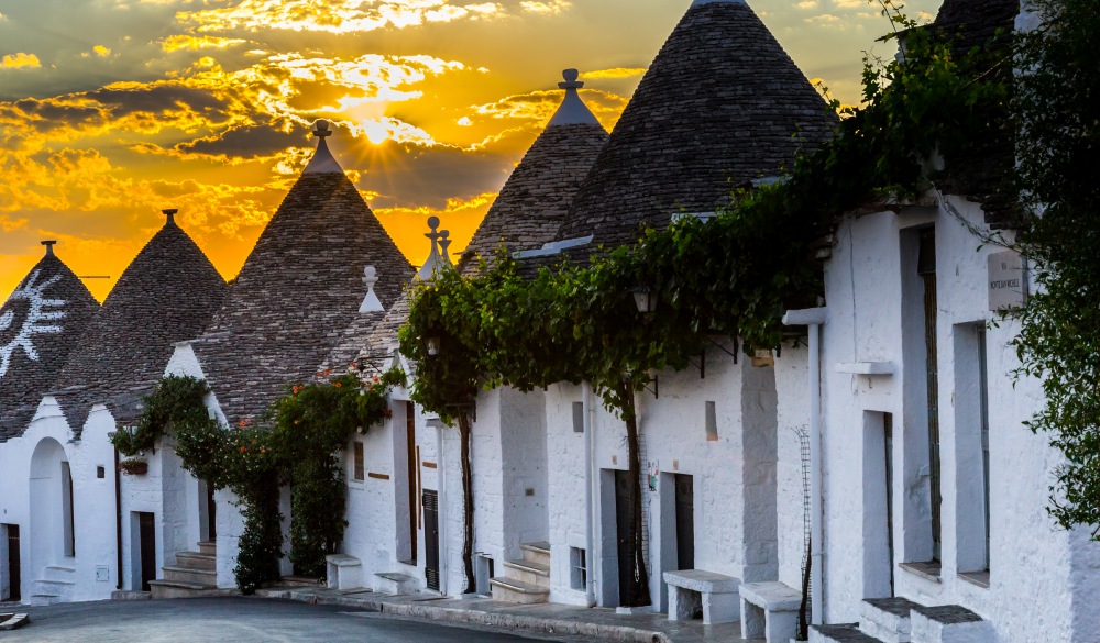 The trulli, the typical style of houses in Alberobello