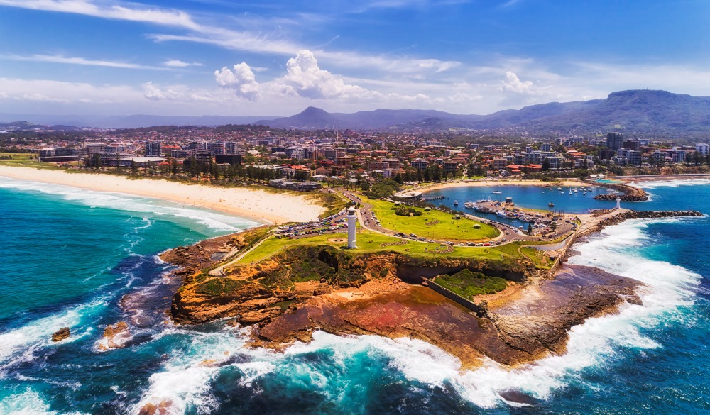 Headland of Wollongong city on Pacific coast