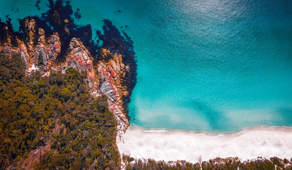 The Bay of fires, aerial view