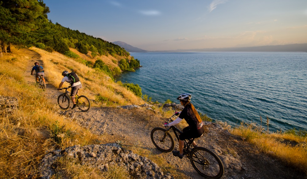 Mountain Biking over lake Ohrid, best lake getaways