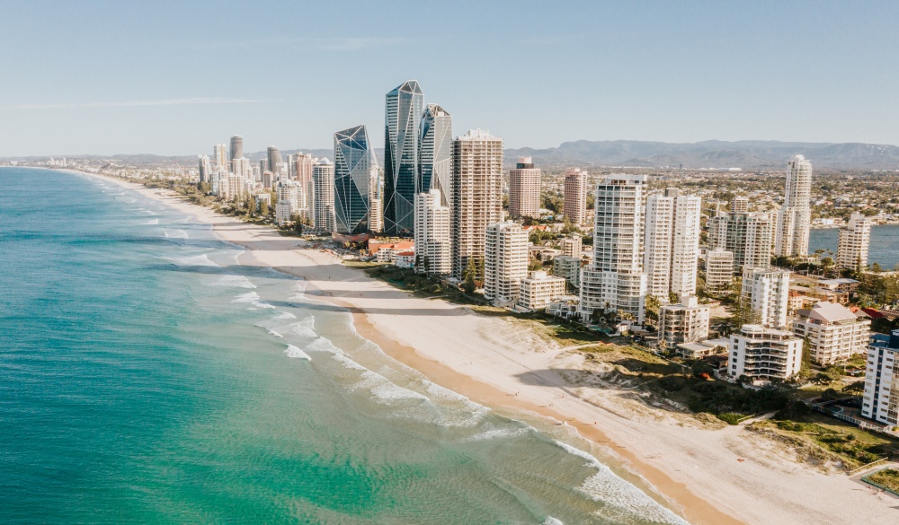 The Gold Coast strip, Queensland, iconic australian raod trip destination