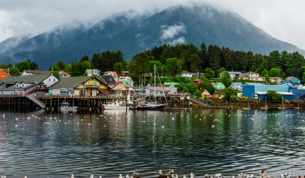 The harbor in Sitka, southeast Alaska USA.