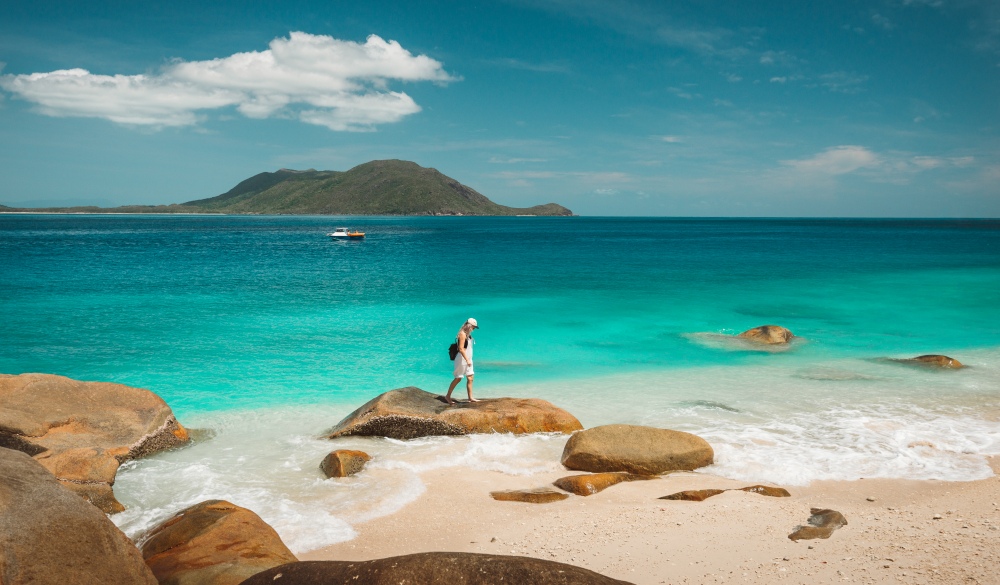 Nudey beach on Fitzroy island near Cairns, iconic australian road trip destination