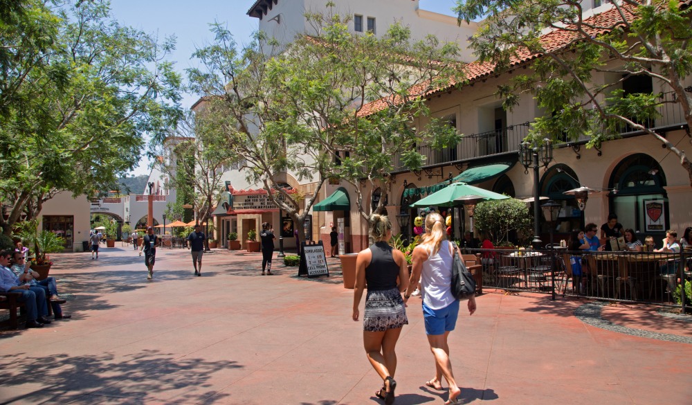 Walking through Santa Barbara scenic street