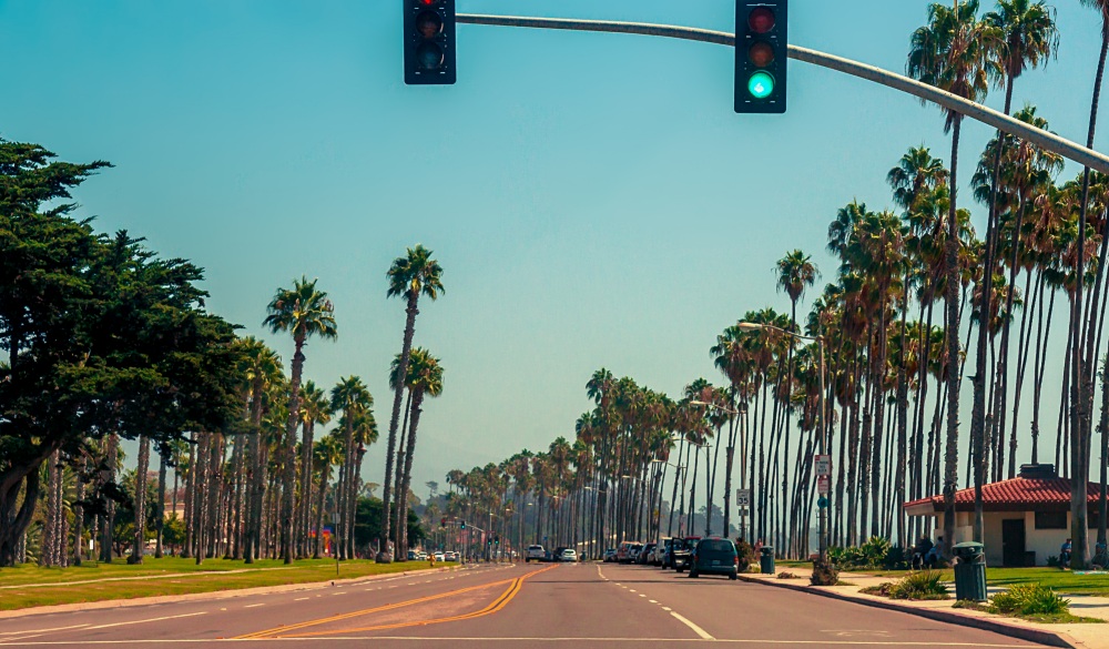 Highway #1 in Santa Barbara, California