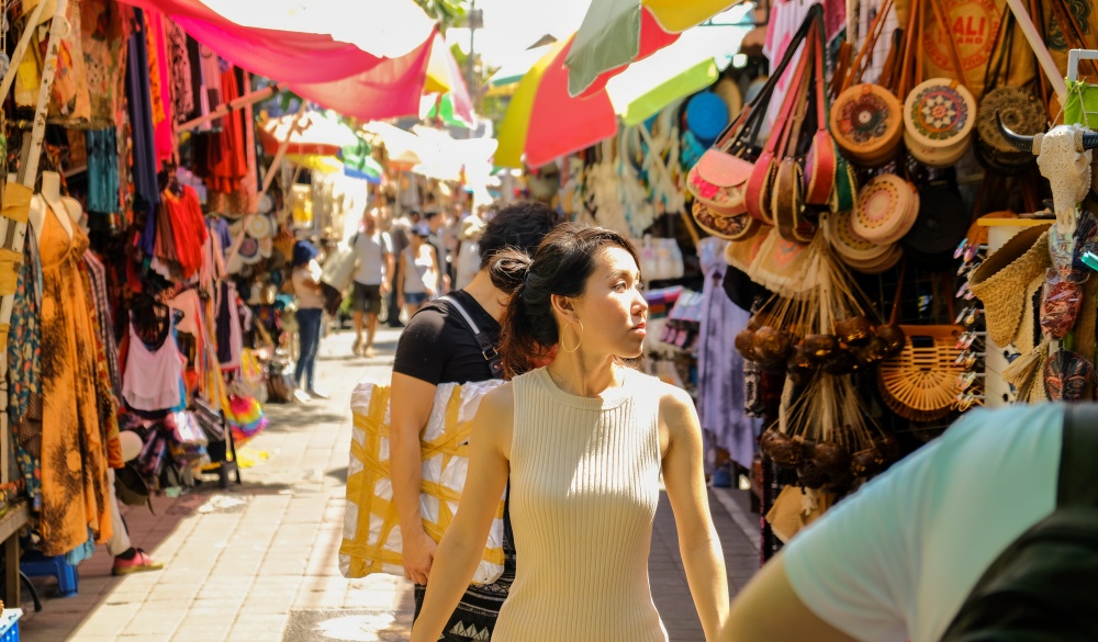 People At Market In City