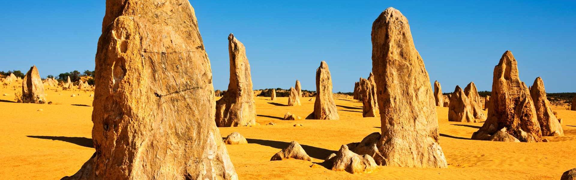 Rock formations in remote desert field