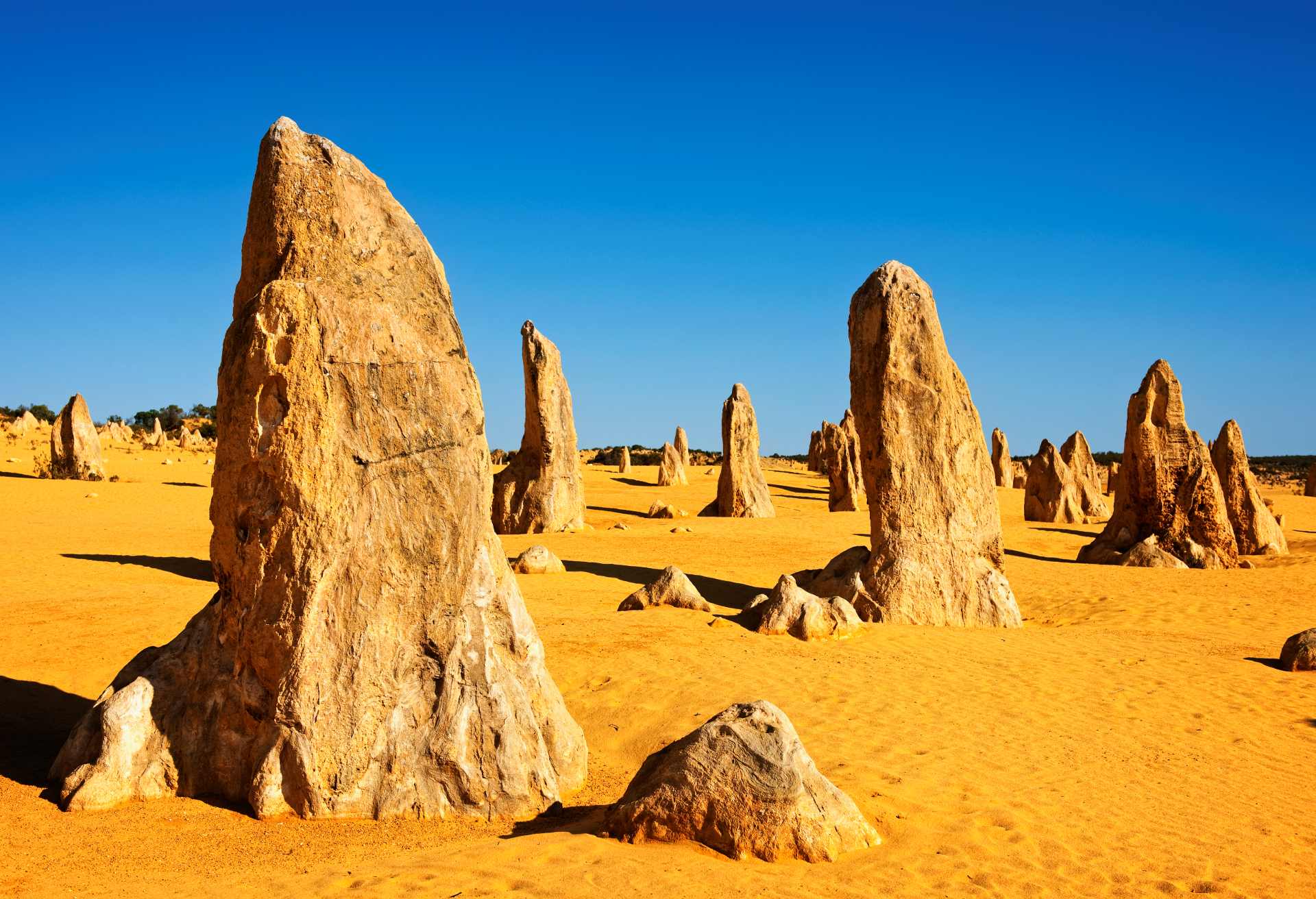 Rock formations in remote desert field