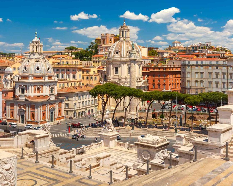 Ancient Trajan Forum in Rome, Italy