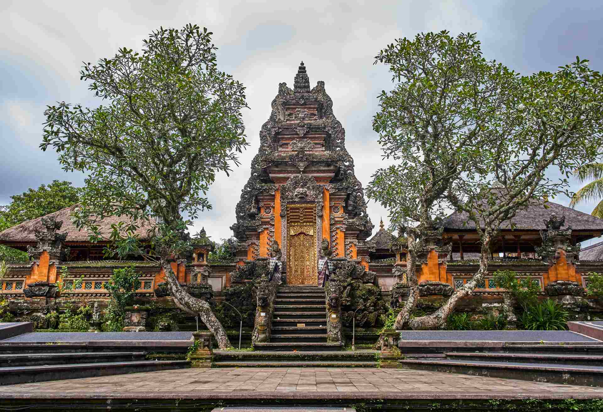 Pura Taman Kemuda Saraswati Temple in Ubud, Bali island, Indonesia