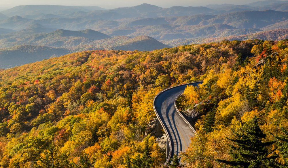 Linn cove viaduct, Blue ridge Parkway, motorcycle rides road trip