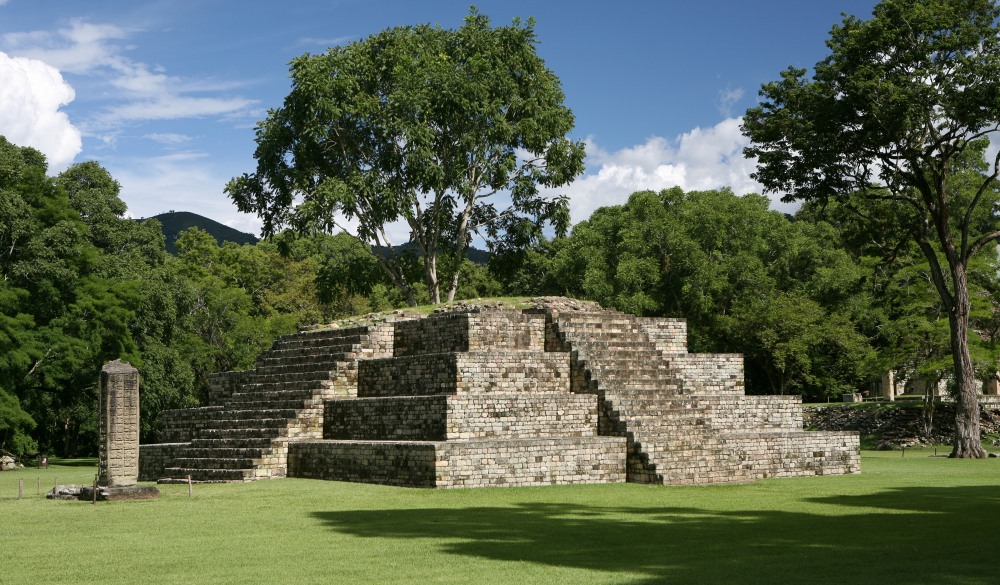 pyramid in precolumbian old city Copan