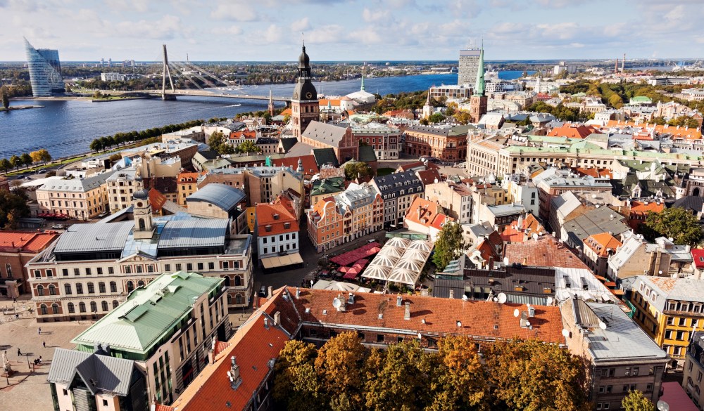 Latvia, Riga old town and river, destination for a weekend getaways in europe