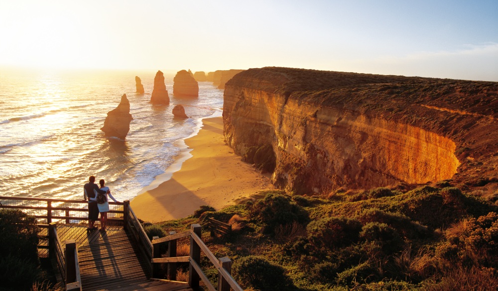 Romantic sunset over the sea., great hikes in australia destination