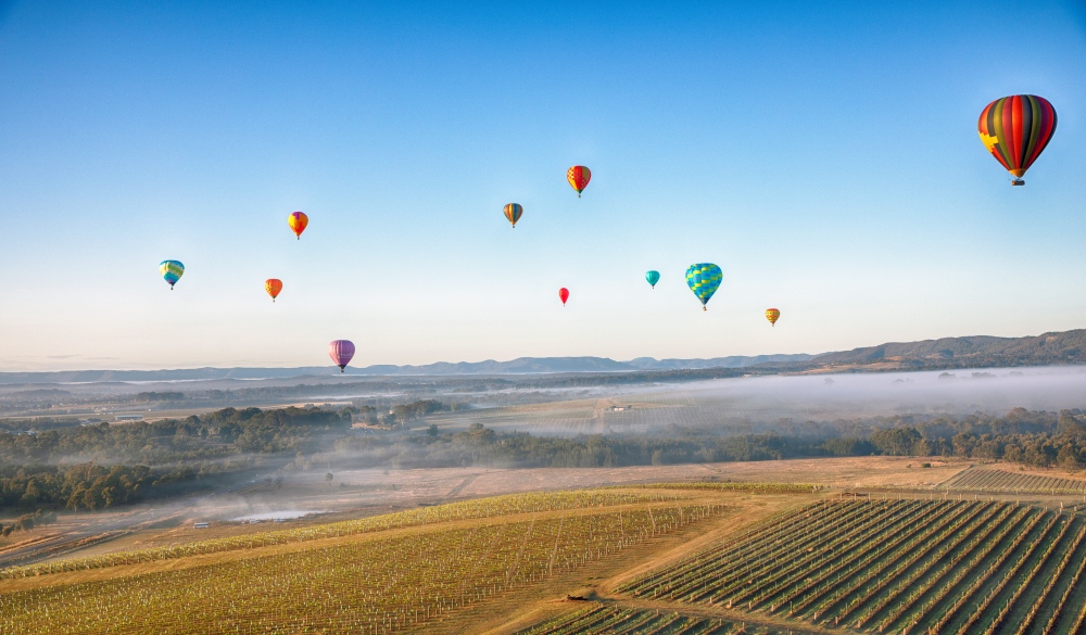 Ballooning over the Hunter Valley, romantic destinations in Australia