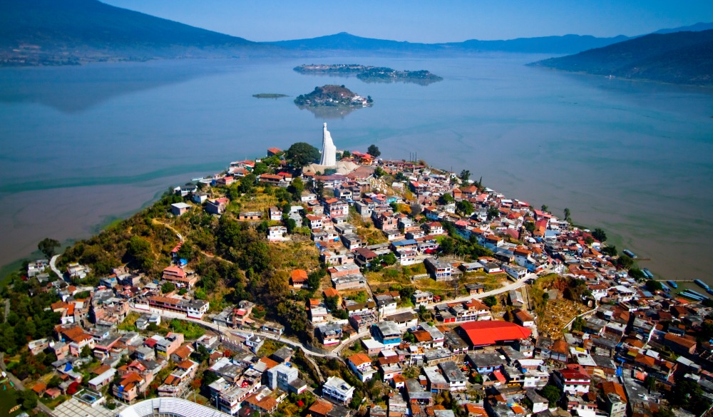 Aerial Patzcuaro lake