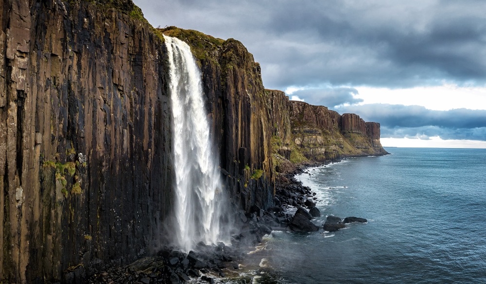 Kilt Rock and Mealt Falls , Isle of Skye, Scotland, UK.