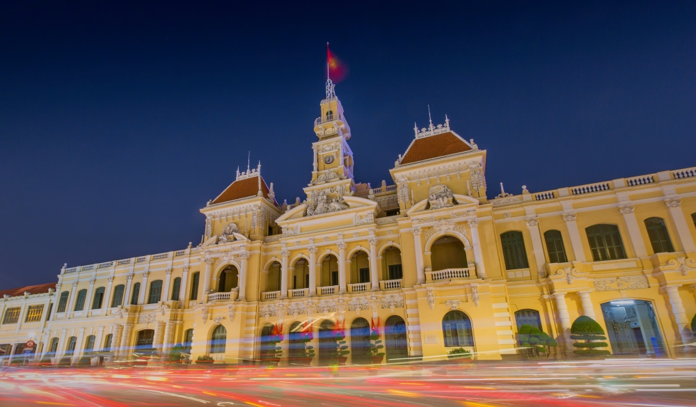 The people's committee building in Ho Chi Minh City Vietnam.