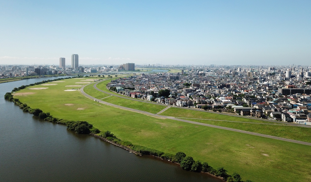 Scenery seen from above the Edogawa River