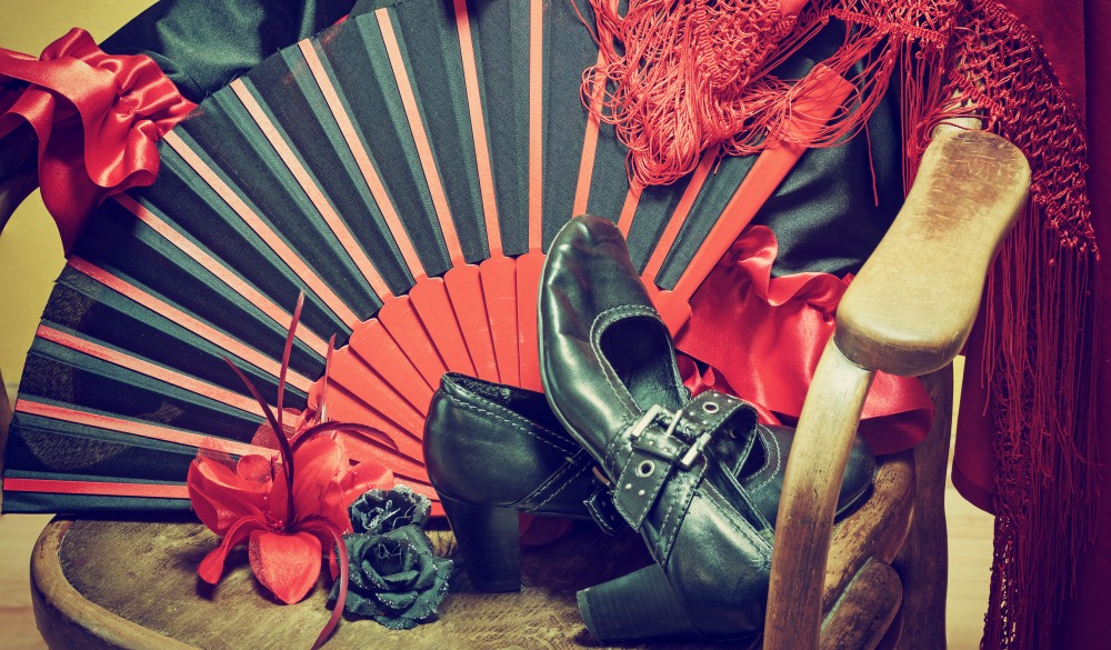 Flamenco clothing on a wooden chair