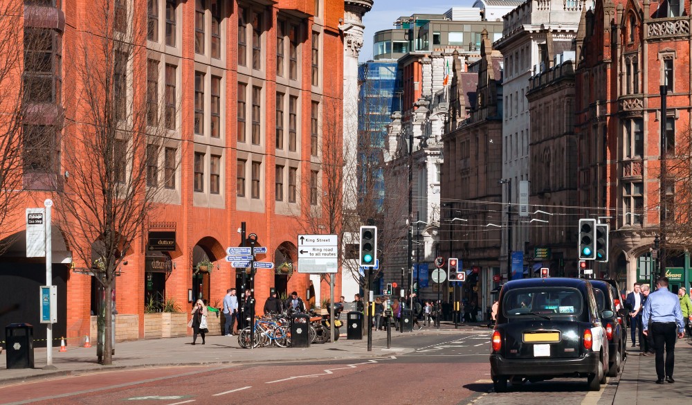 England, Manchester, St Albert square - Balck cabs