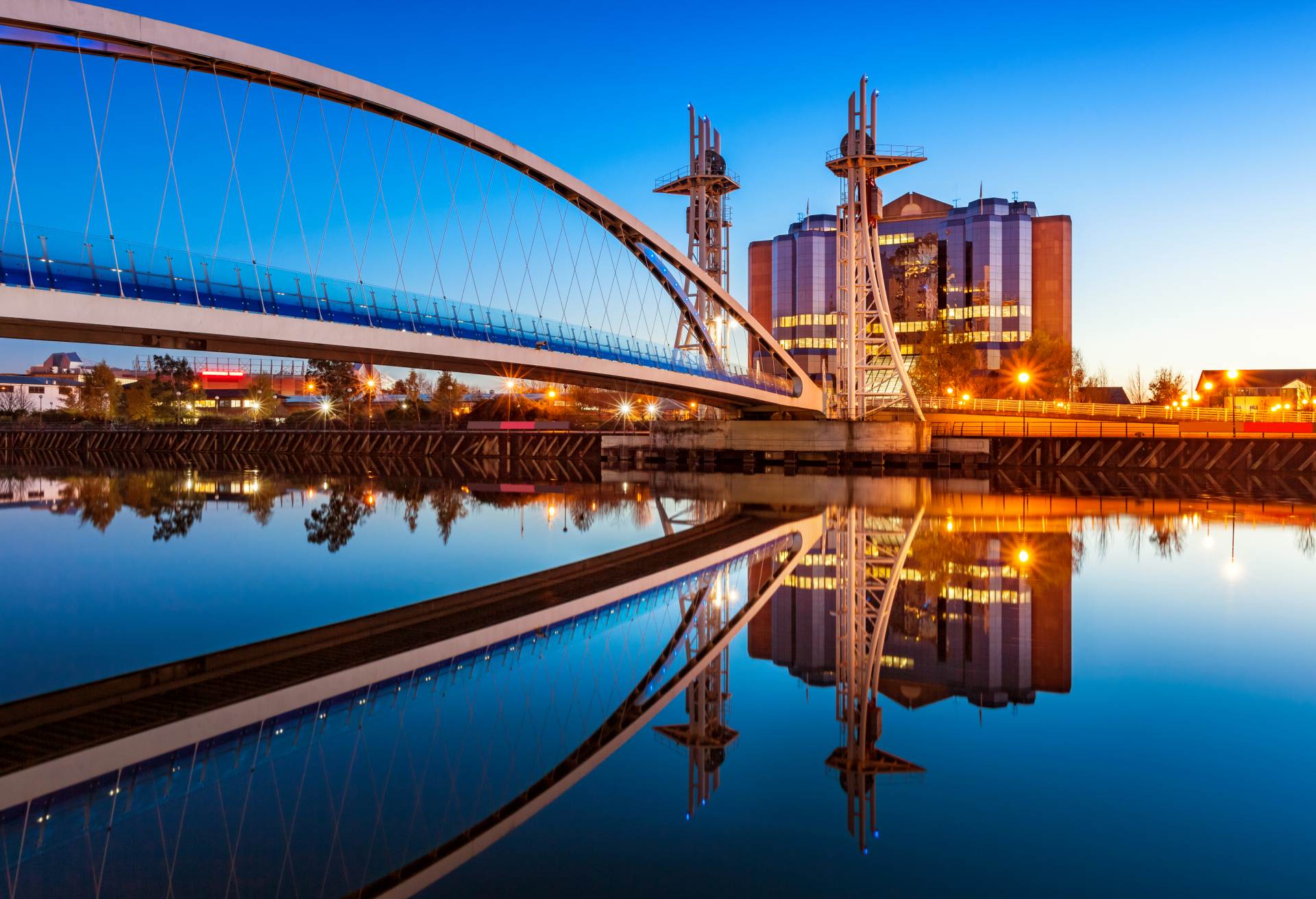 Millenium Bridge in Manchester England UK Millenium Bridge