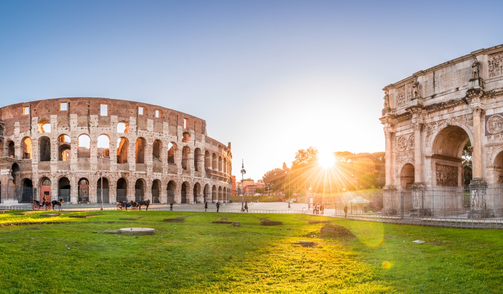 Panorama of Colosseum and Constantine arch