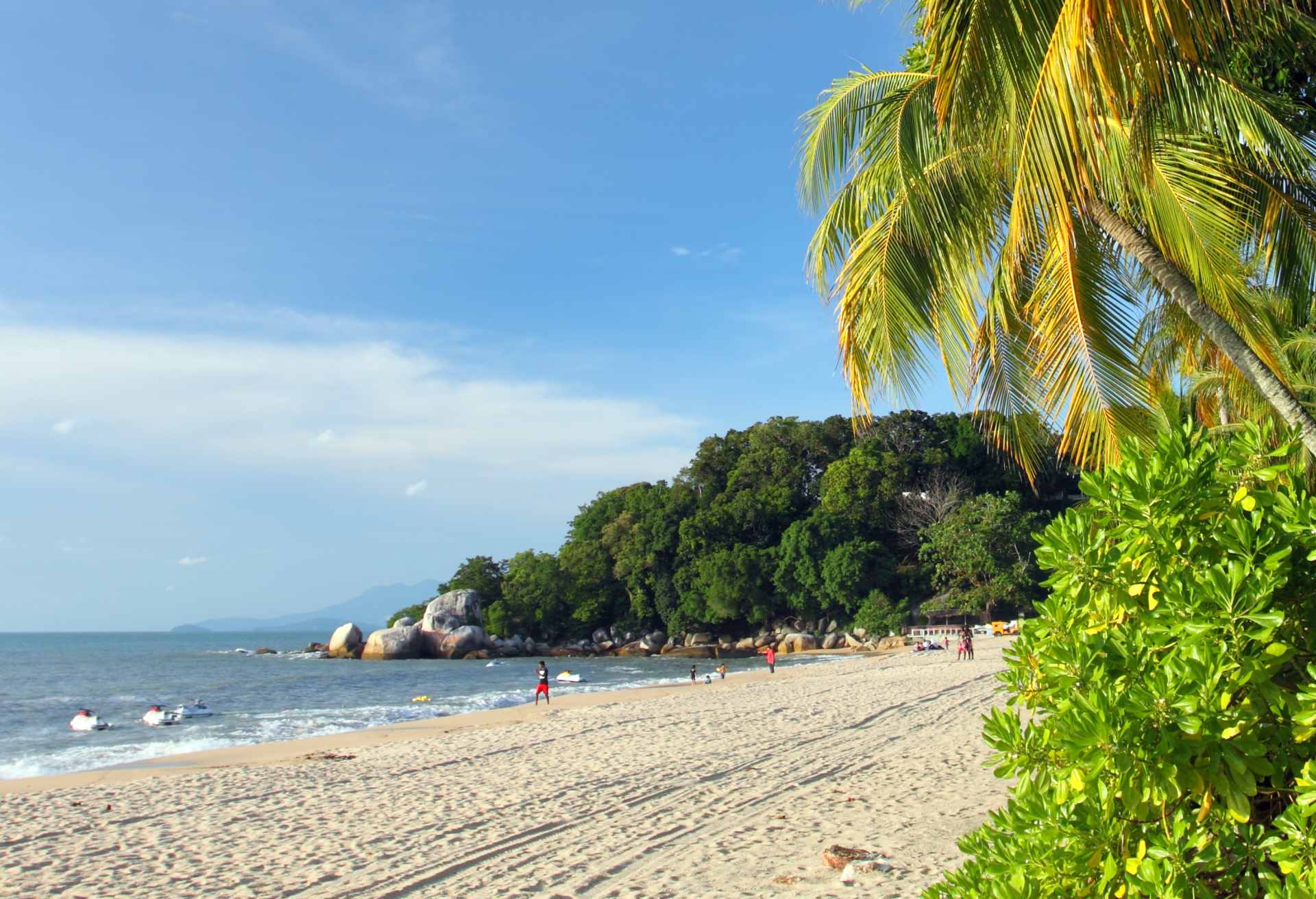 Sandy beach in Batu Ferringhi, Penang Island, Malaysia