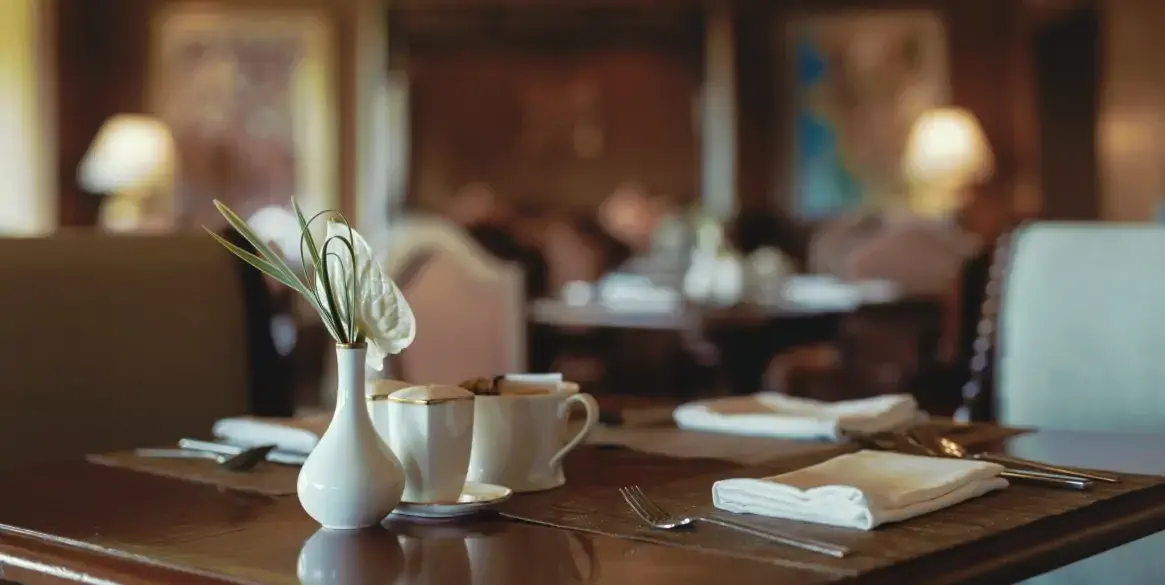 A luxury dining room in the hotel