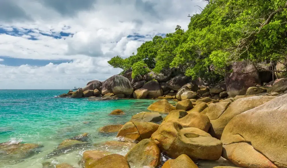Nudey Beach on Fitzroy Island, Cairns area, Queensland, Australia, part of Great Barrier Reef.; Shutterstock ID 636403385