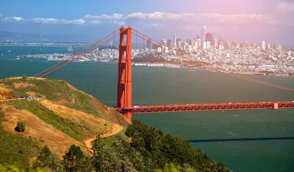 Sunrise view of the Golden Gate Bridge and fog from Battery Spencer, Golden Gate National Recreation Area, in San Francisco, California, USA.; Shutterstock ID 1529696813