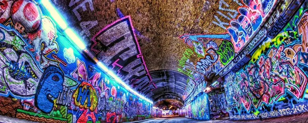 Graffiti in Leake Street, Waterloo, London.