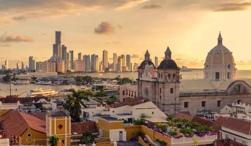 Beautiful sunset over Cartagena,