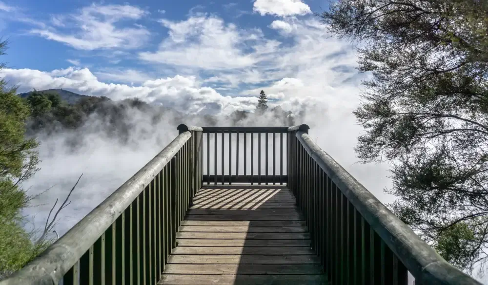 Rotorua has intermittent hot springs throughout the city; Shutterstock ID 1619470198