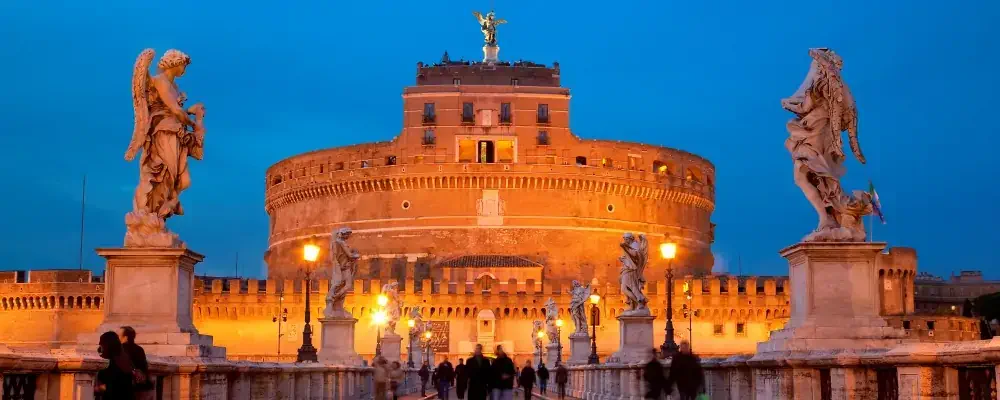 Sant'Angelo Bridge and Castel Sant'Angelo at night